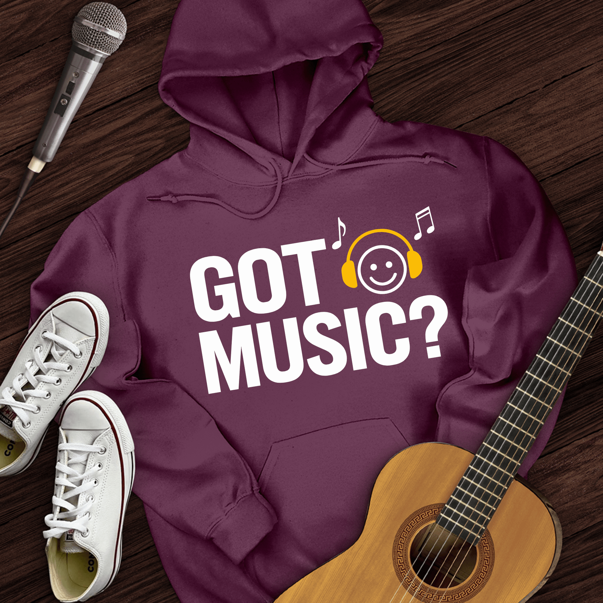 Printify Hoodie Maroon / S Got Music Hoodie