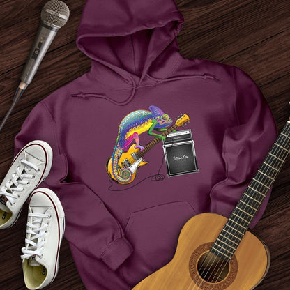 Printify Hoodie Maroon / S Guitar Lizard Hoodie