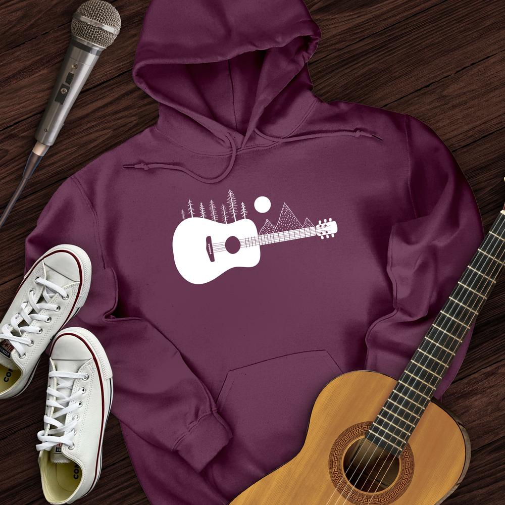 Printify Hoodie Maroon / S Guitar Mountain Hoodie