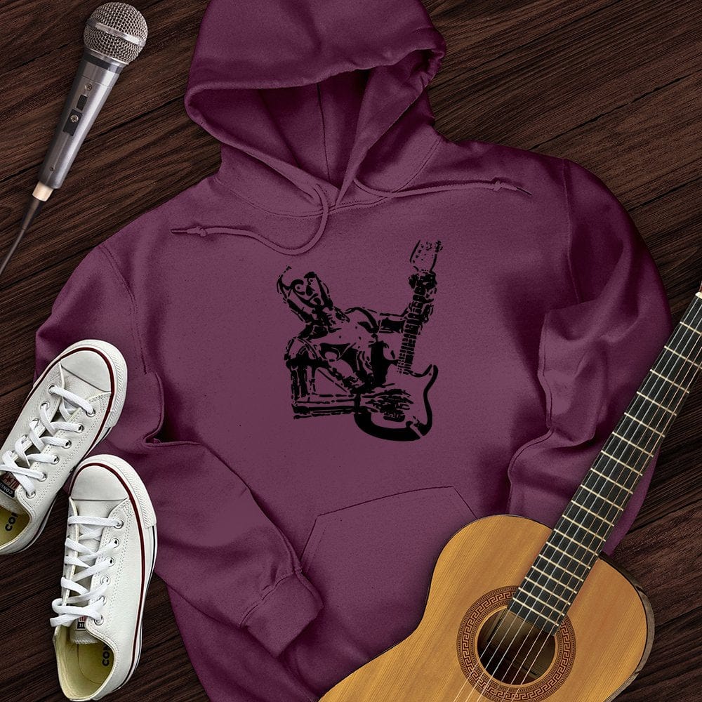 Printify Hoodie Maroon / S Guitar Robot Hoodie