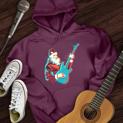 Printify Hoodie Maroon / S Guitar Santa Hoodie