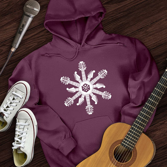 Printify Hoodie Guitar Snowflake Hoodie