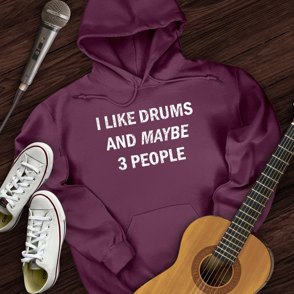 Printify Hoodie Maroon / S I Like Drums Hoodie