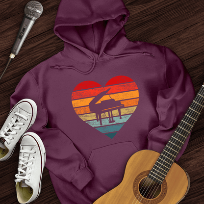 Printify Hoodie Maroon / S I Love Piano Hoodie