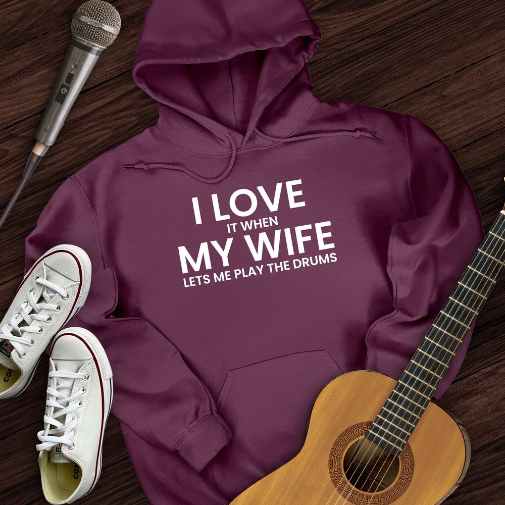 Printify Hoodie Maroon / S I Love When My Wife Hoodie