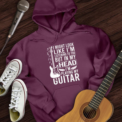Printify Hoodie Maroon / S In My Head Guitar Hoodie
