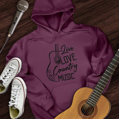 Printify Hoodie Maroon / S Live, Love, Country Hoodie