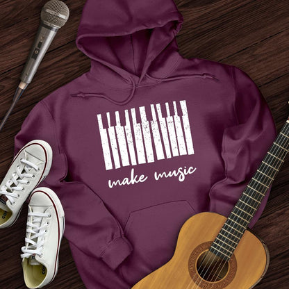 Printify Hoodie Maroon / S Make Music Piano Hoodie