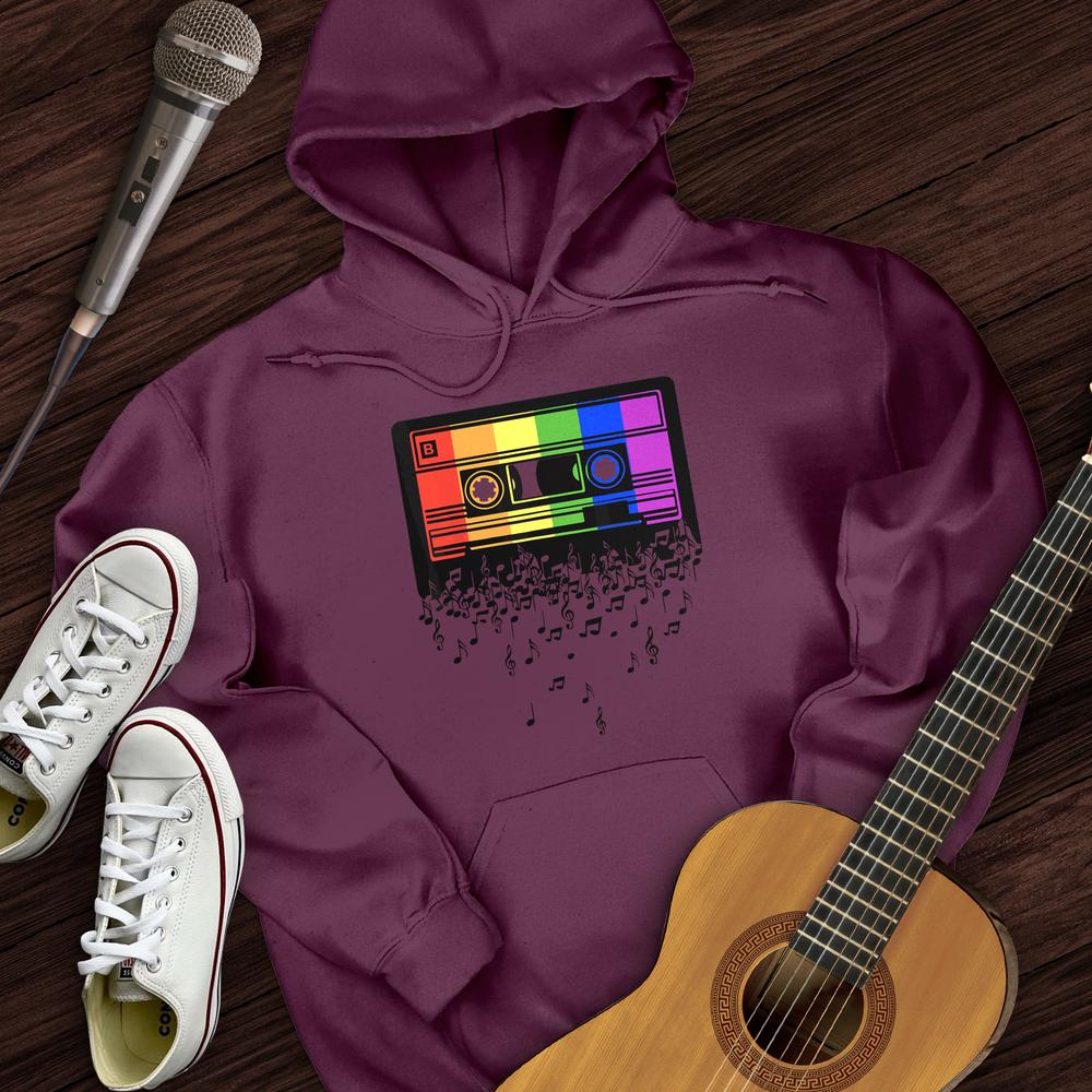 Printify Hoodie Maroon / S Melting Cassette Tape Hoodie