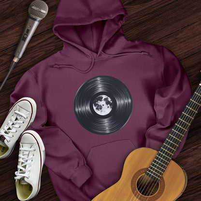 Printify Hoodie Maroon / S Moon Vinyl Hoodie