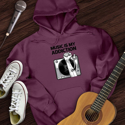 Printify Hoodie Maroon / S Music Is My Addiction Hoodie