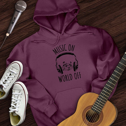 Printify Hoodie Maroon / S Music On Hoodie