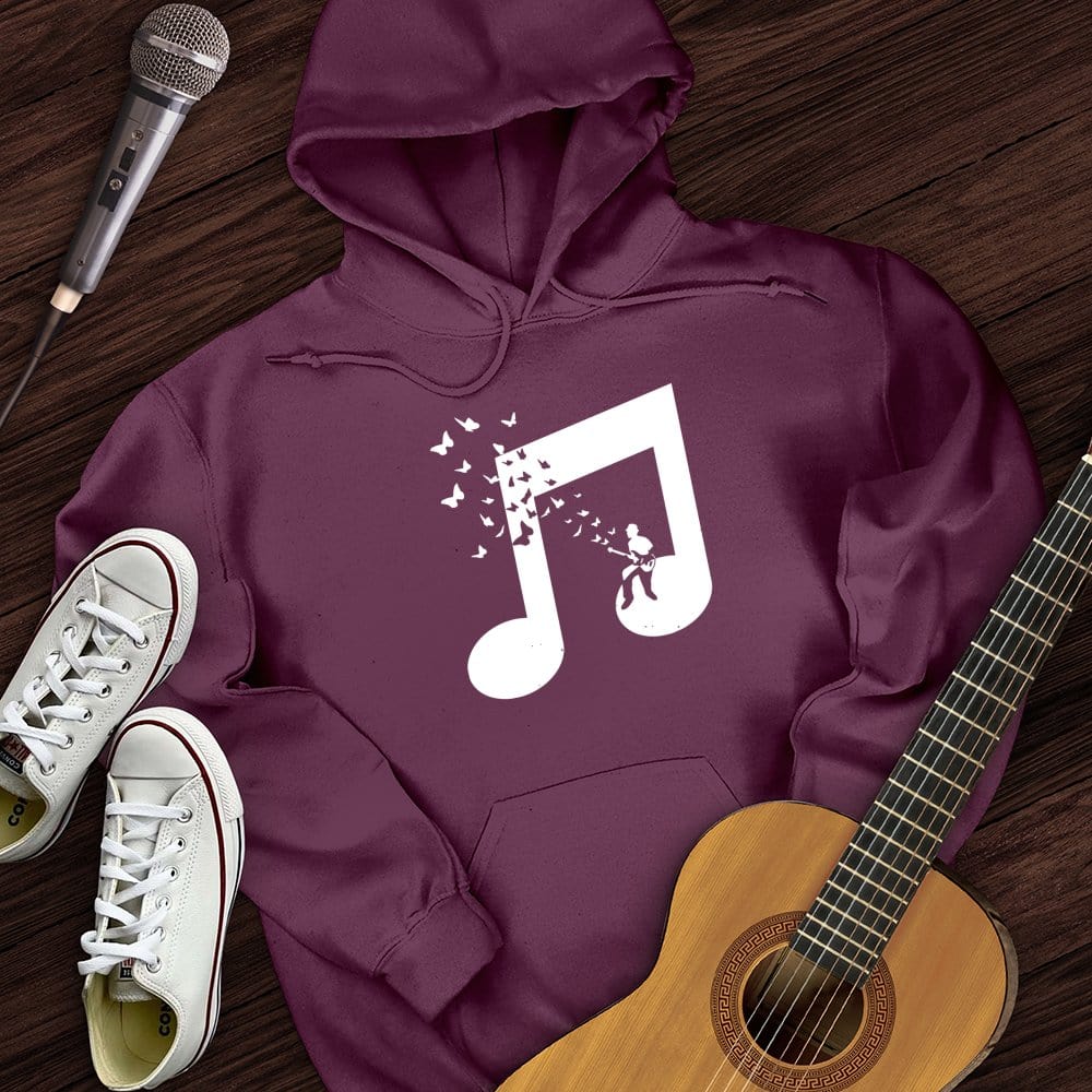 Printify Hoodie Maroon / S Musical Butterfly Guitar Hoodie