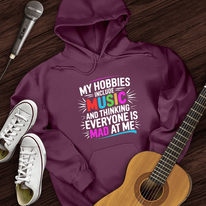 Printify Hoodie Maroon / S My Hobbies Include Music Hoodie