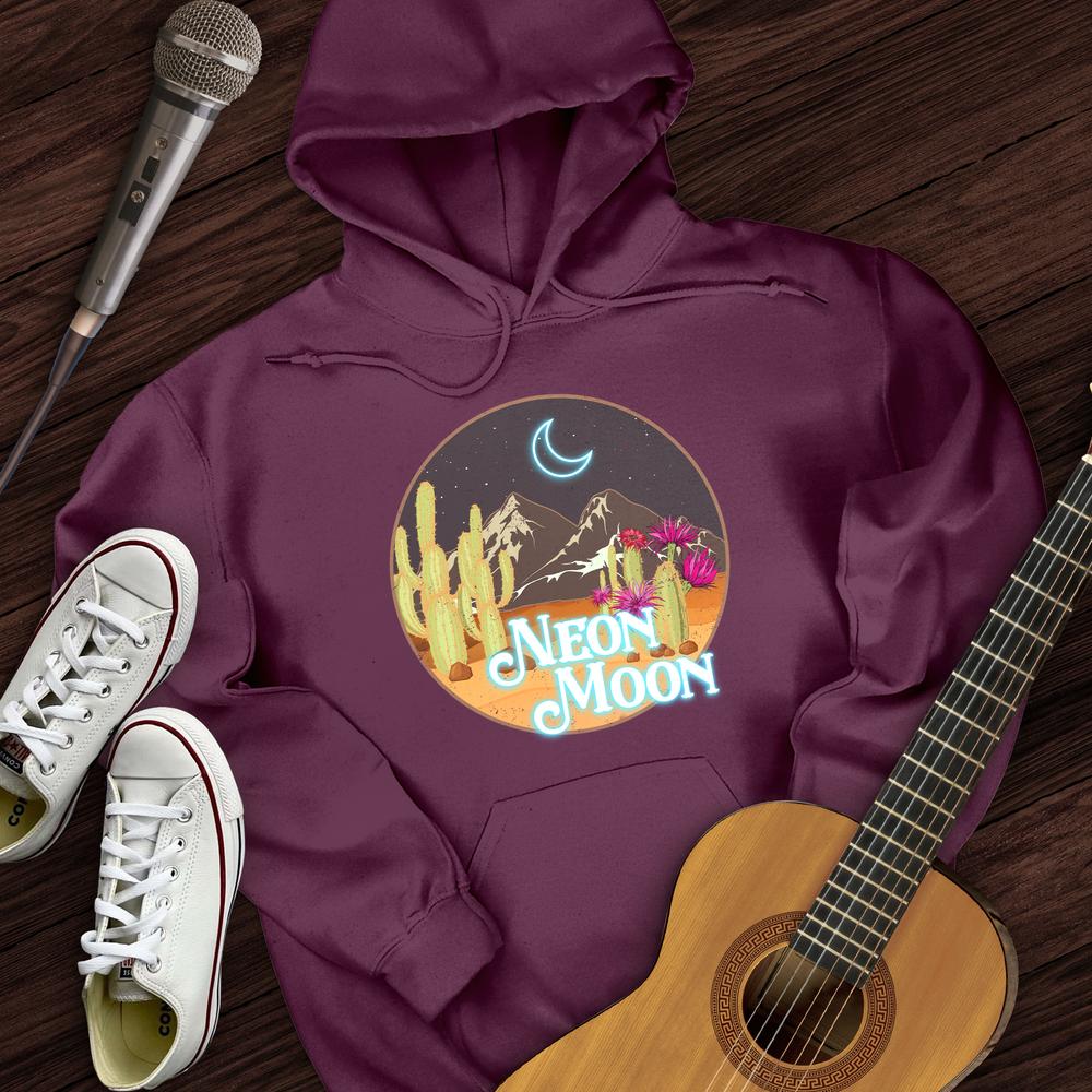 Printify Hoodie Maroon / S Neon Moon Hoodie