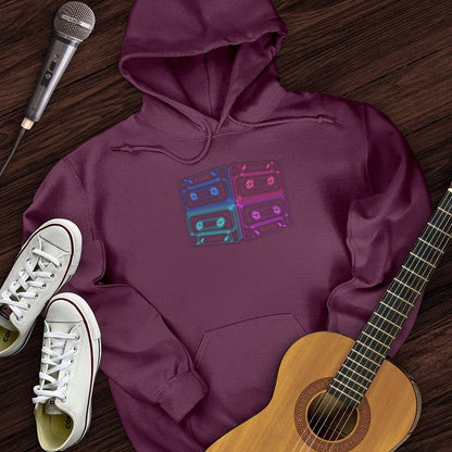 Printify Hoodie Maroon / S Neon Tapes Hoodie