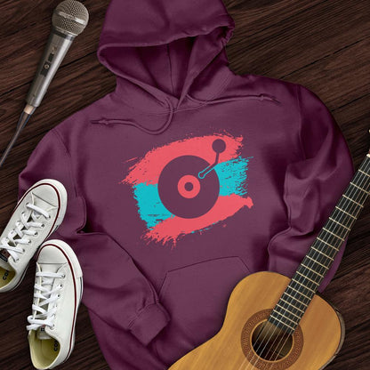 Printify Hoodie Maroon / S Painted Record Hoodie