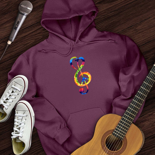 Printify Hoodie Maroon / S Peace Music Note Hoodie