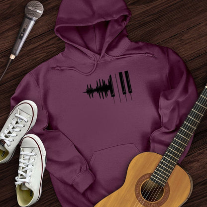 Printify Hoodie Maroon / S Piano Hoodie