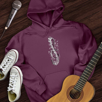 Printify Hoodie Maroon / S Piano Treble Clef Hoodie