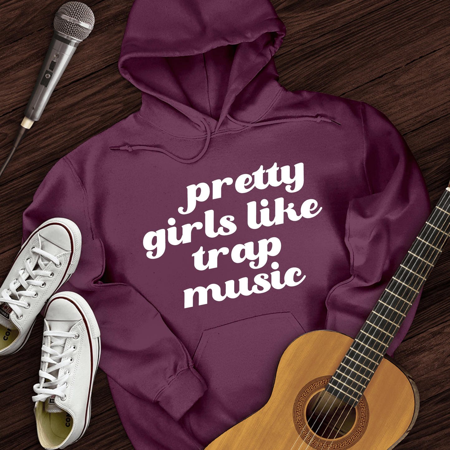 Printify Hoodie Maroon / S Pretty Girls Like Trap Music Hoodie