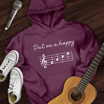 Printify Hoodie Maroon / S Put On A Happy Hoodie