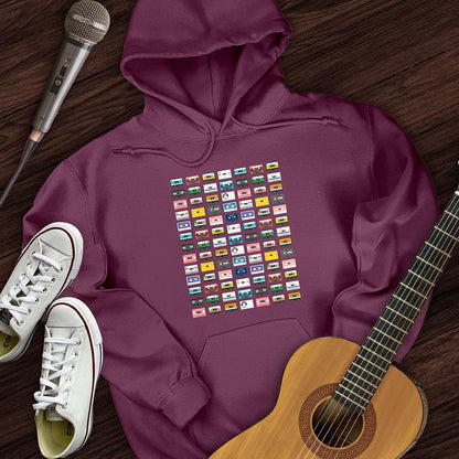 Printify Hoodie Maroon / S Rainbow Cassette Hoodie