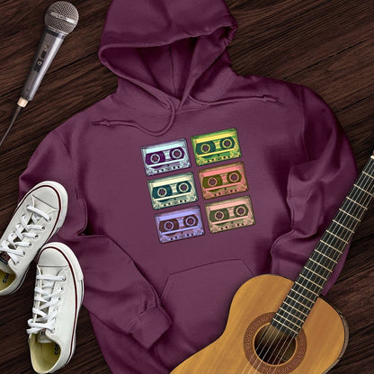 Printify Hoodie Maroon / S Retro Rock Tapes Hoodie