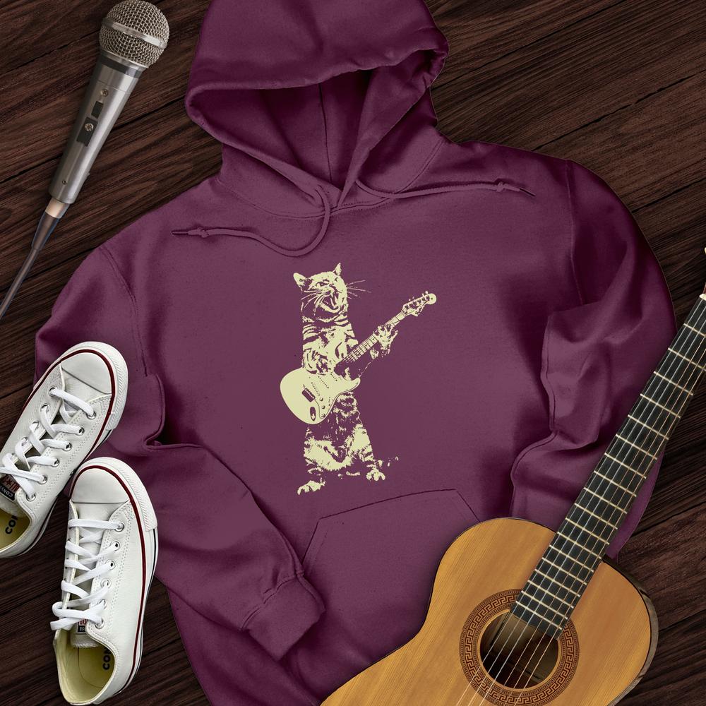 Printify Hoodie Maroon / S Rock and Roll Kitten Hoodie