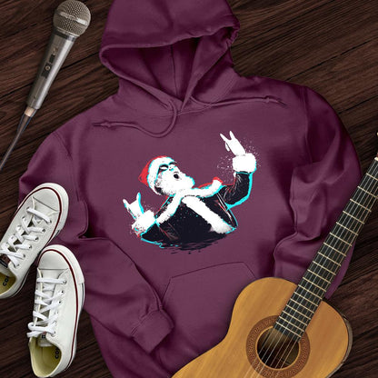 Printify Hoodie Maroon / S Rock and Roll Santa Hoodie