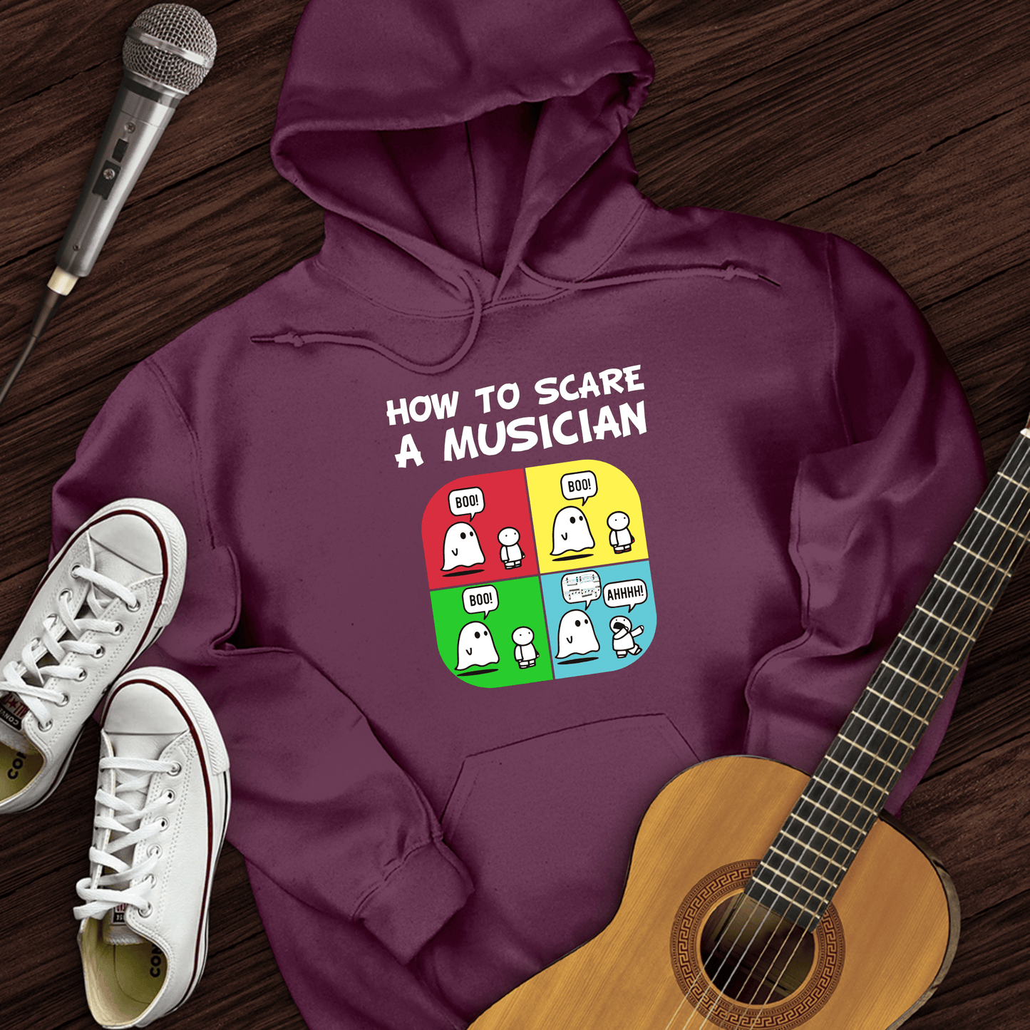 Printify Hoodie Maroon / S Scare A Musician Hoodie
