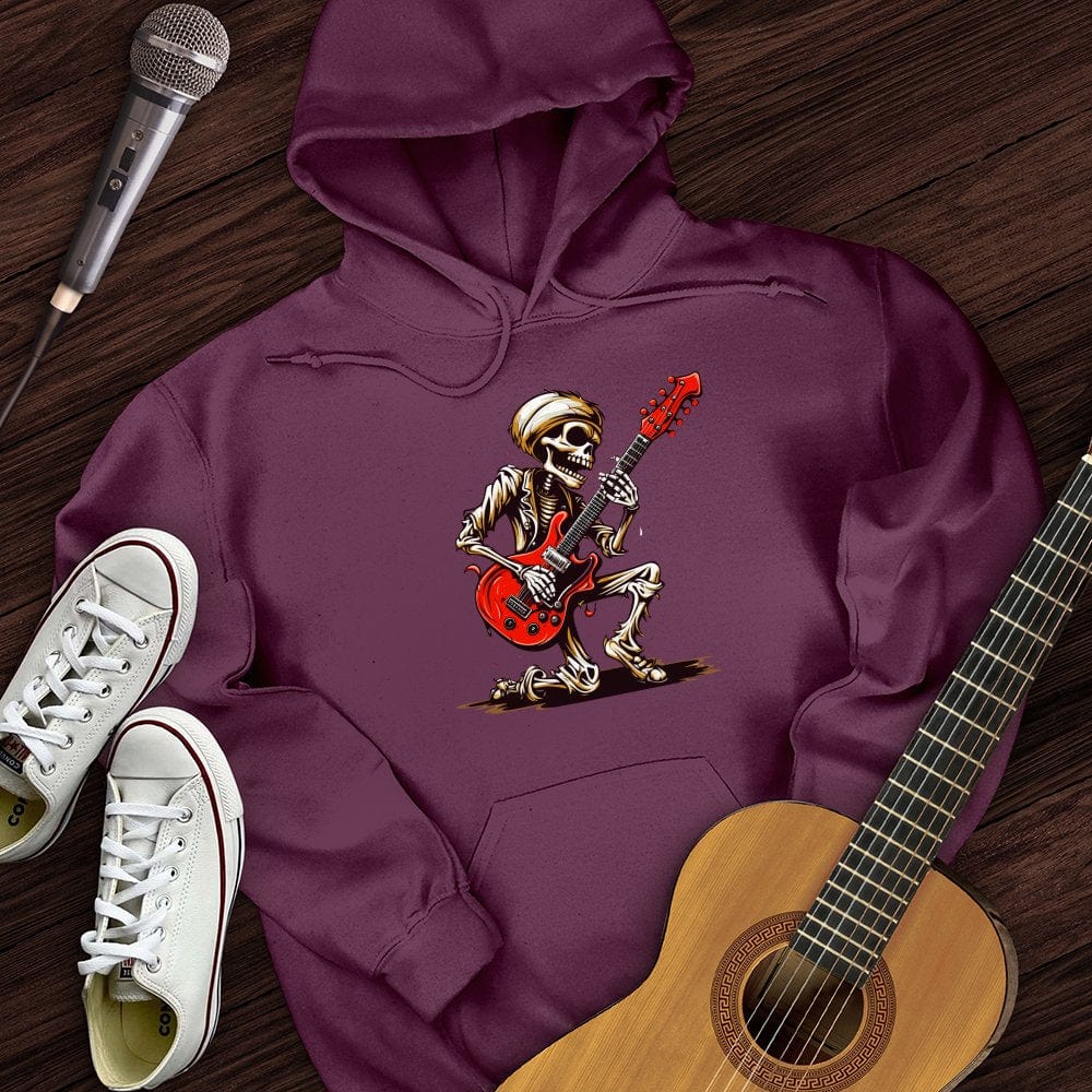 Printify Hoodie Maroon / S Skeleton Guitar Cartoon Hoodie