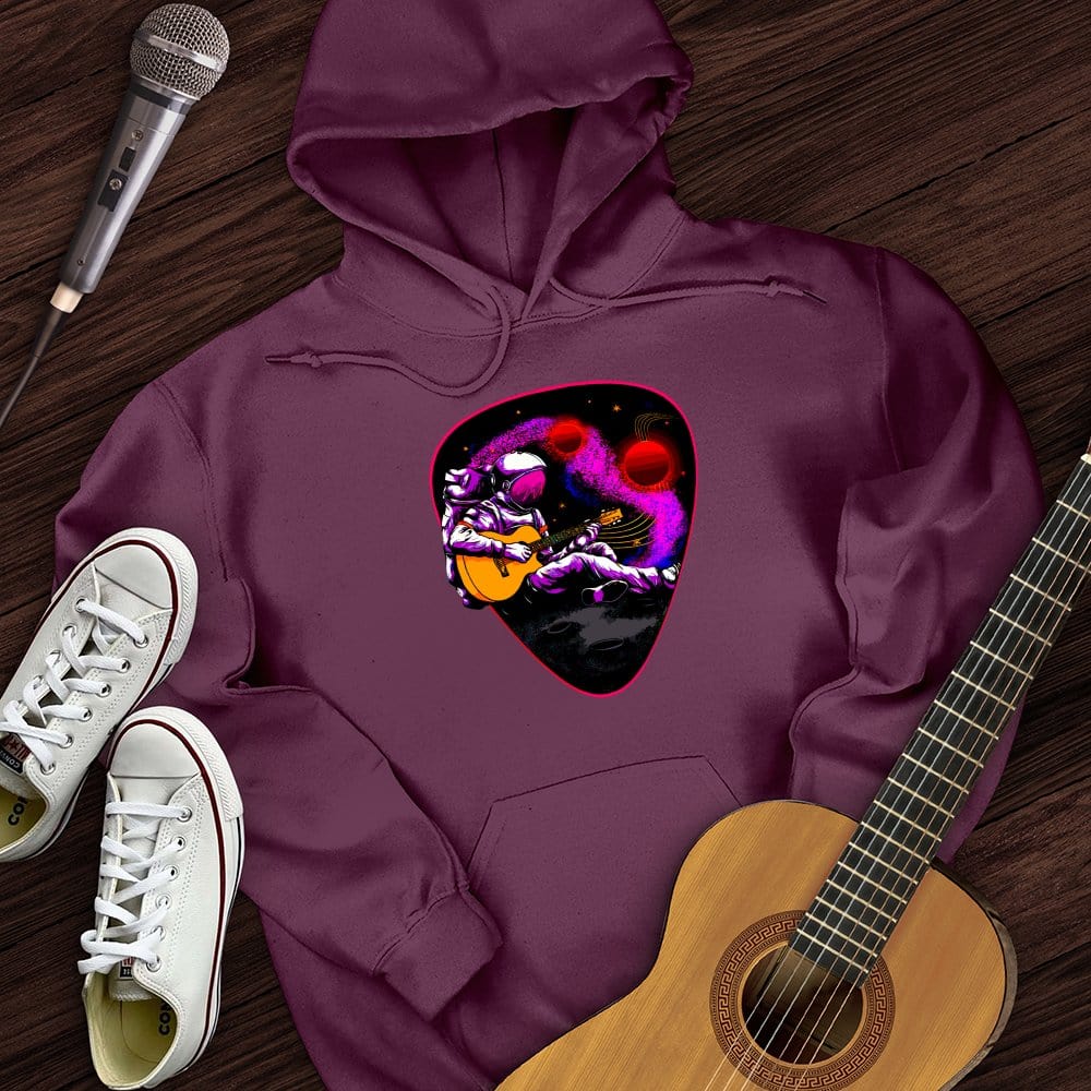 Printify Hoodie Maroon / S Space Guitar Plectrum Hoodie