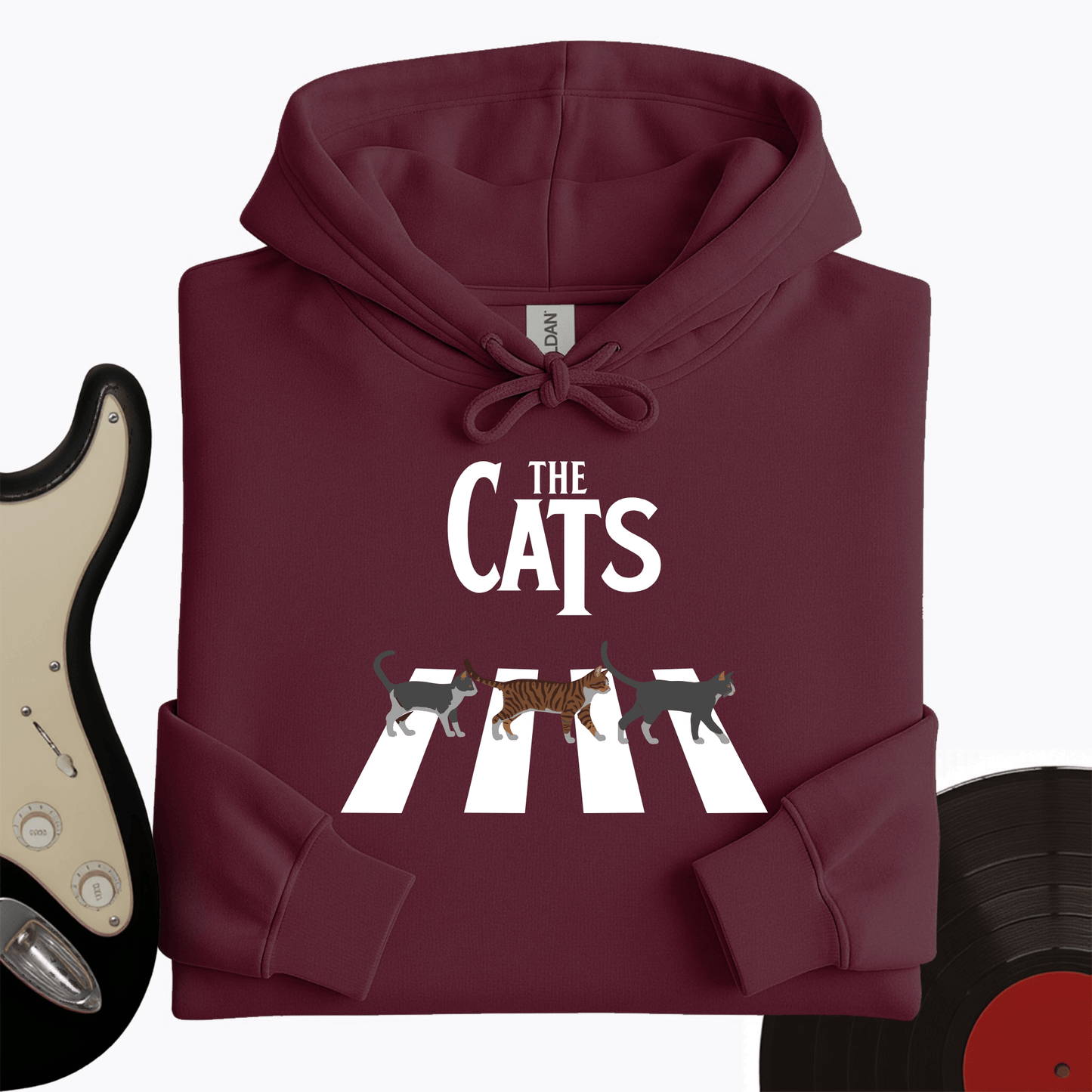 Printify Hoodie Maroon / S The Cats Hoodie