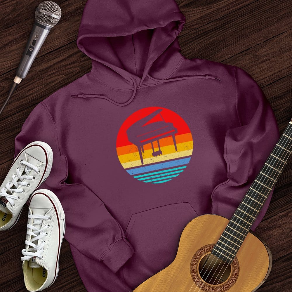 Printify Hoodie Maroon / S Vintage Piano Hoodie