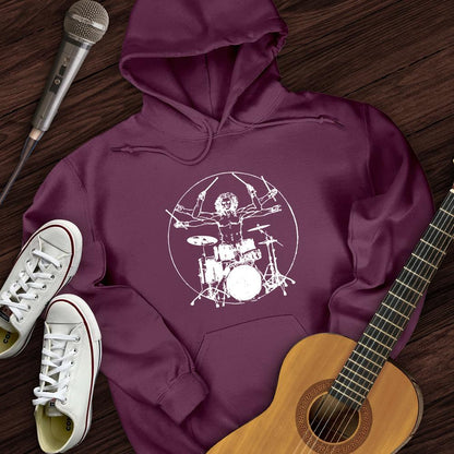 Printify Hoodie Maroon / S Vitruvian Drummer Hoodie