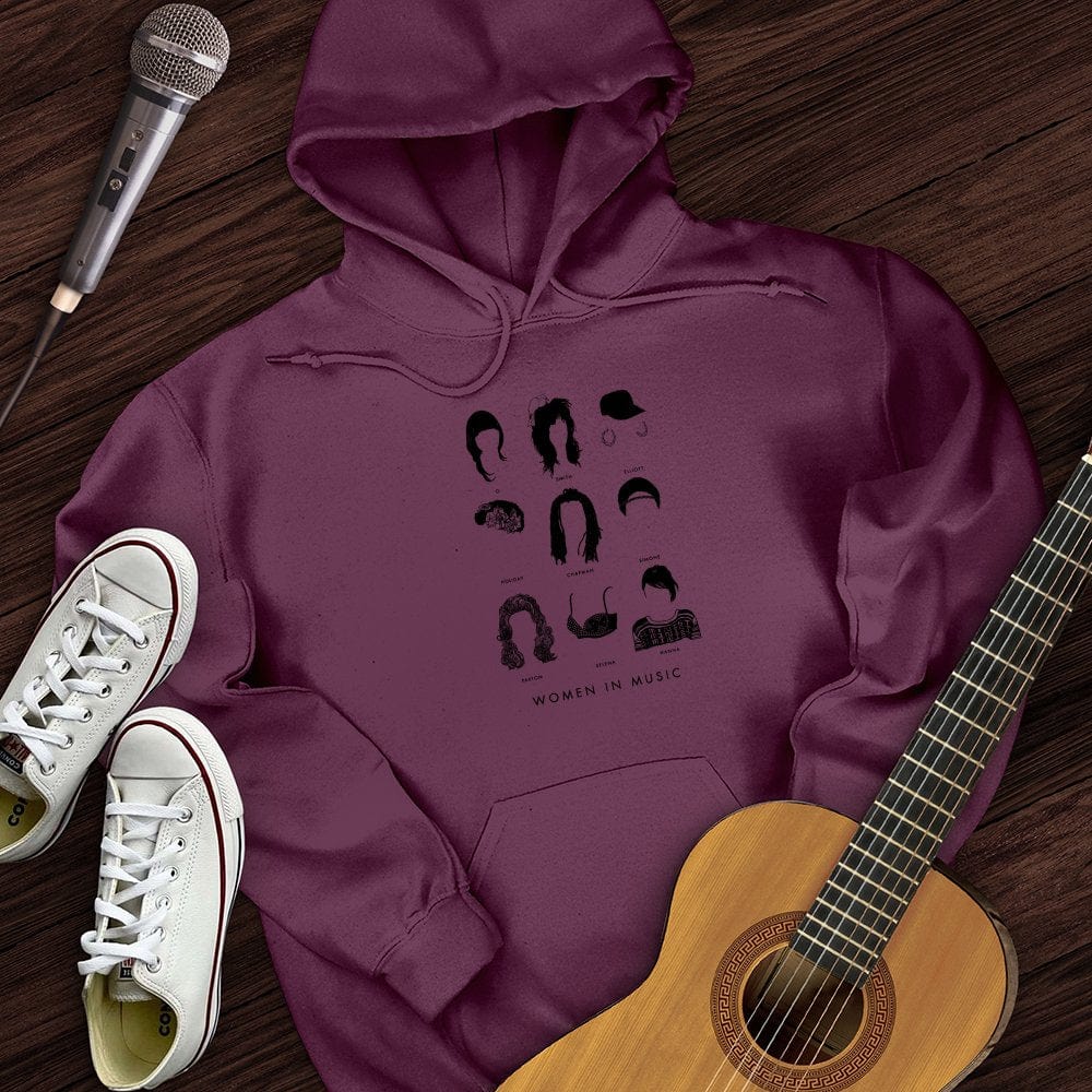 Printify Hoodie Maroon / S Women In Music Hoodie