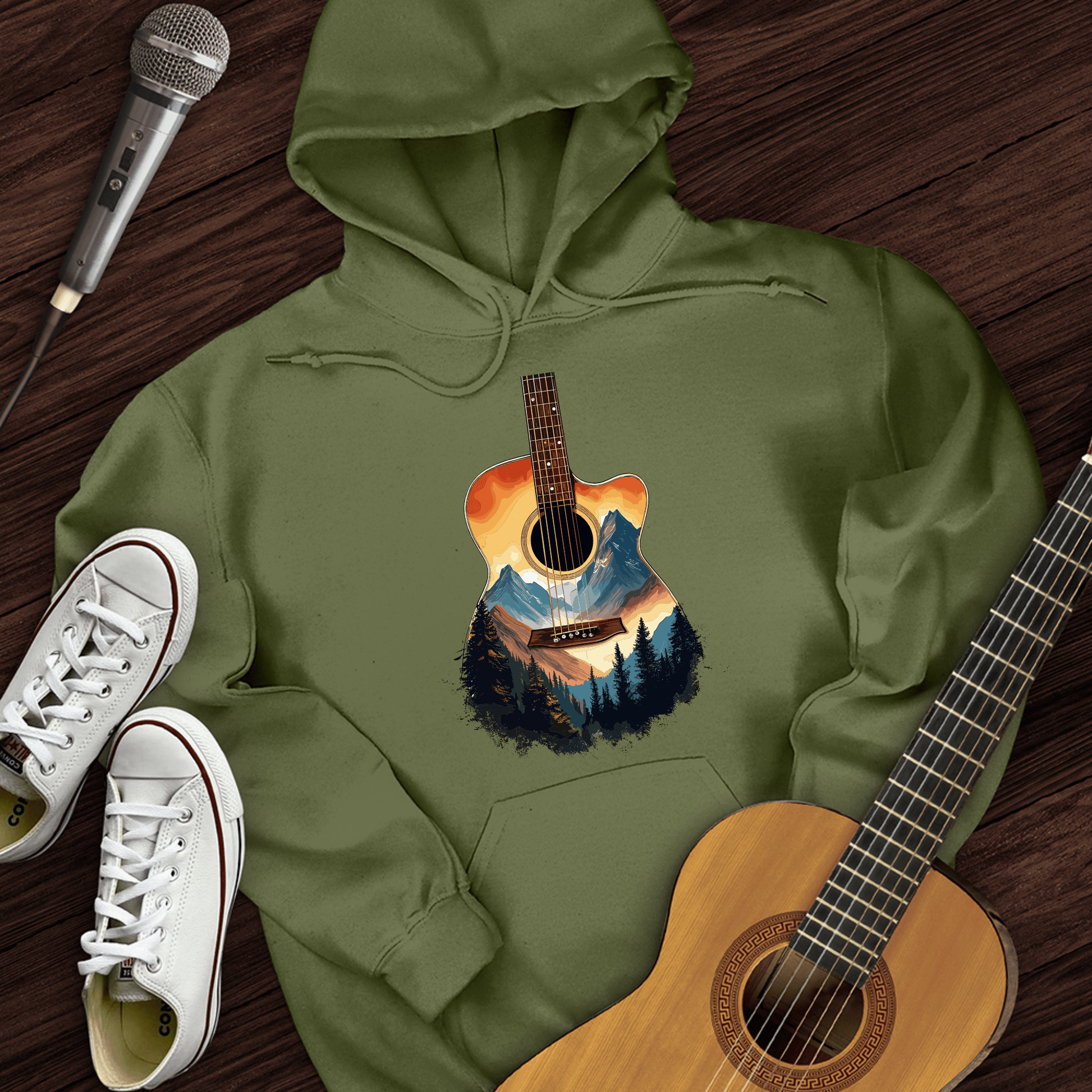 Printify Hoodie Military Green / S Acoustic Heaven Hoodie