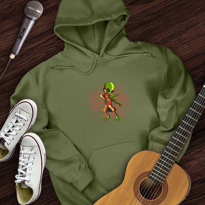 Printify Hoodie Military Green / S Alien Playing Violin Hoodie