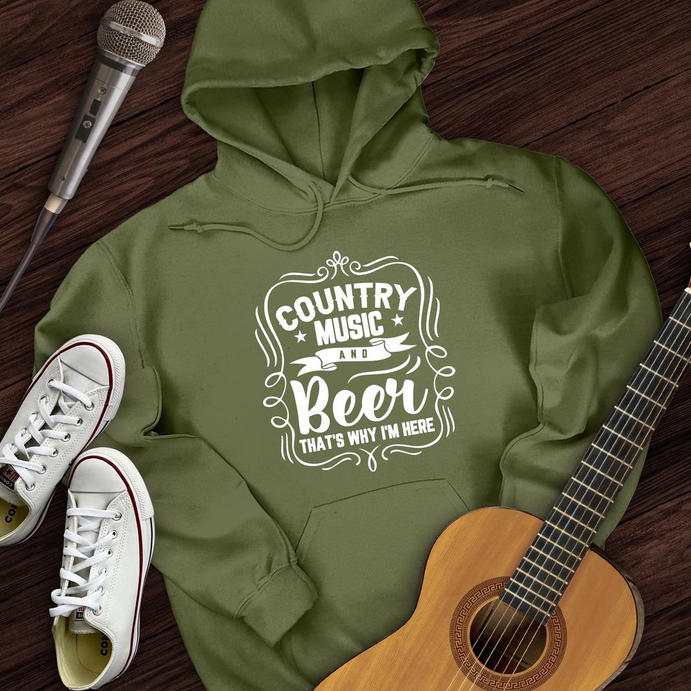 Printify Hoodie Military Green / S Beer and Country Hoodie