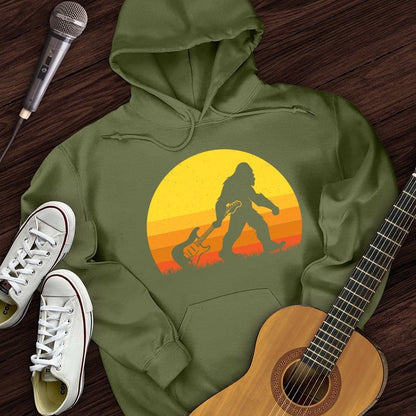 Printify Hoodie Military Green / S Bigfoot Dragging Guitar Hoodie