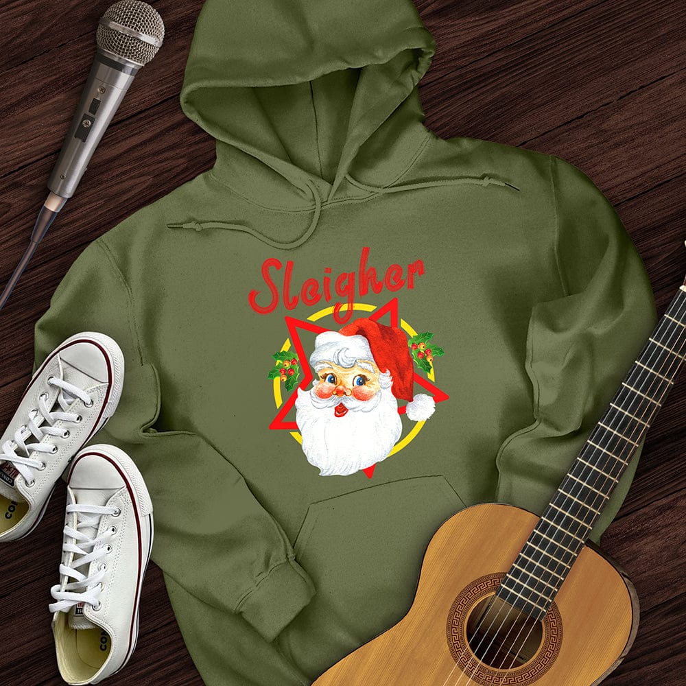 Printify Hoodie Military Green / S Christmas Sleigher Hoodie