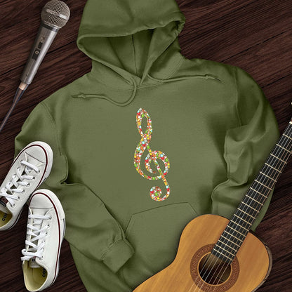 Printify Hoodie Military Green / S Christmas Treble Clef Hoodie