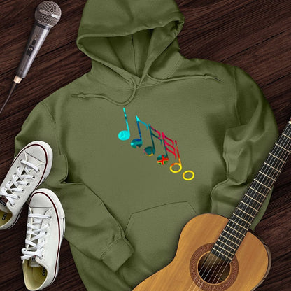 Printify Hoodie Military Green / S Colorful Music Notes Hoodie