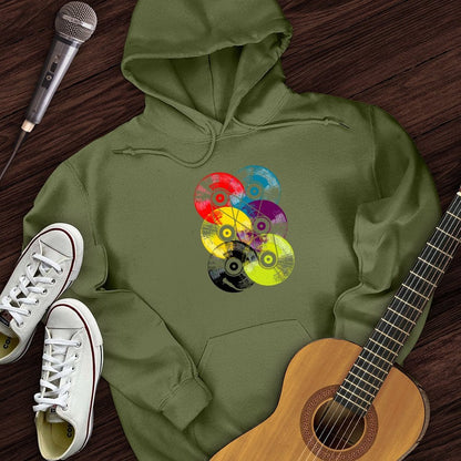 Printify Hoodie Military Green / S Colorful Vinyls Hoodie