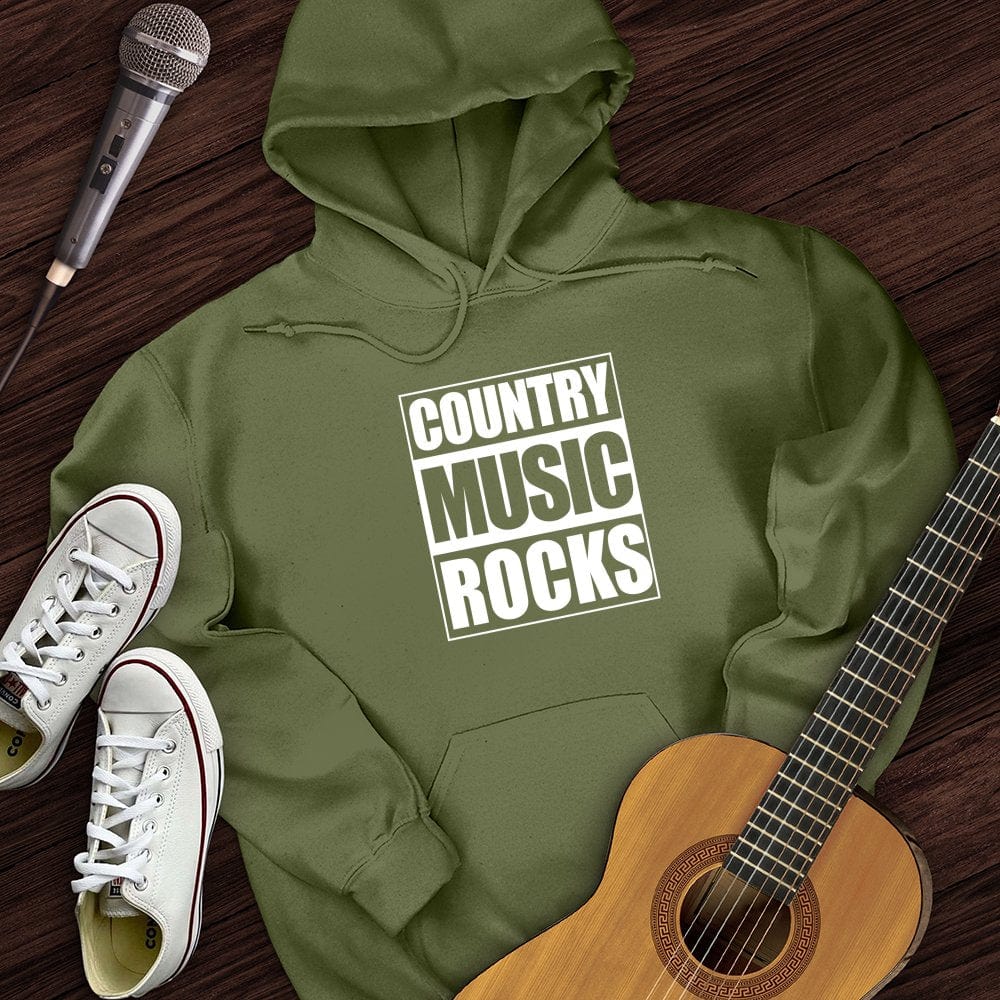 Printify Hoodie Military Green / S Country Music Rocks Hoodie