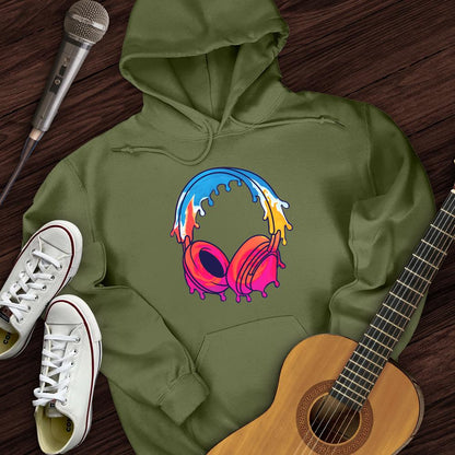 Printify Hoodie Military Green / S Drip Headphones Hoodie