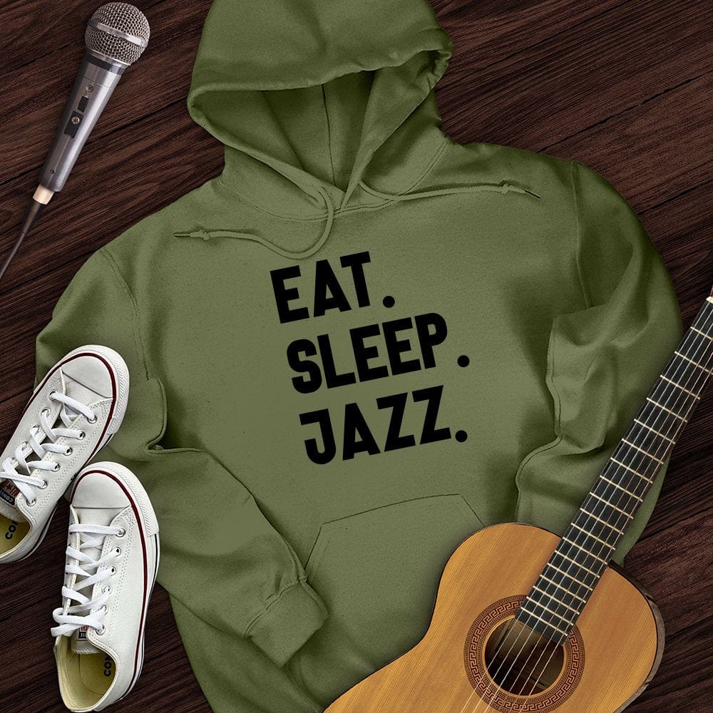Printify Hoodie Military Green / S Eat Sleep Jazz Hoodie