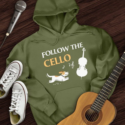 Printify Hoodie Military Green / S Follow The Cello Hoodie
