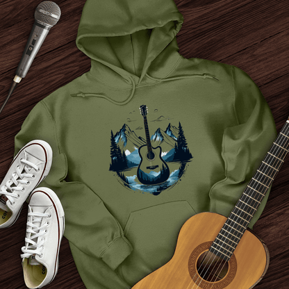 Printify Hoodie Military Green / S Glacier Guitar Hoodie